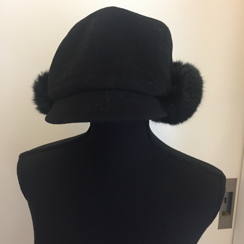 Eugenia Kim Black Rabbit Fur Hat
